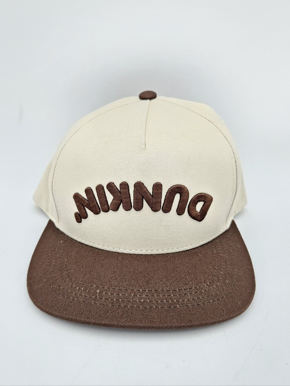 Authentic Dunkin Donuts Upside Down Logo SnapBack Hat Cap NWOT